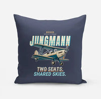 Thumbnail for Bücker Bü 131 Jungmann - Cartoon - Pillow - Navy Blue