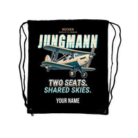 Thumbnail for Bücker Bü 131 Jungmann - Drawstring Bag - Cartoon + Name - Black