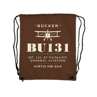 Thumbnail for Bücker Bü 131 Jungmann - Drawstring Bag - Heritage - Brown