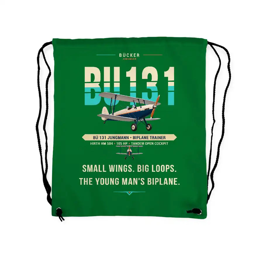 Bücker Bü 131 Jungmann - Drawstring Bag - Original - Green