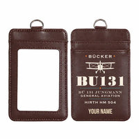 Thumbnail for Bücker Bü 131 Jungmann - Heritage - ID Card Holder - Dark Brown + Name