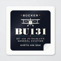Thumbnail for Bücker Bü 131 Jungmann - Heritage - Square Sticker - Peel