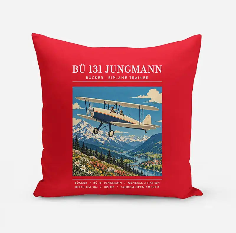 Bücker Bü 131 Jungmann - Poster - Pillow - Red