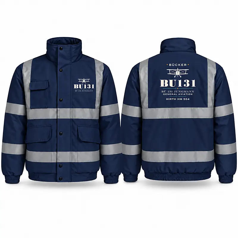 Bücker Bü 131 Jungmann Reflective Winter Jackets - Heritage - Navy Blue