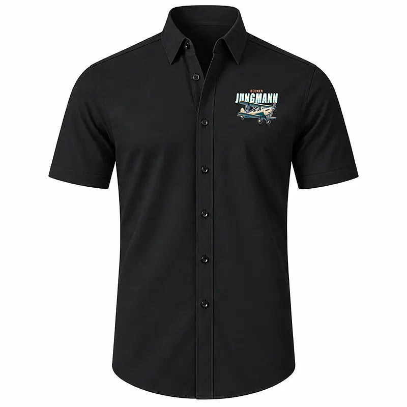 Bücker Bü 131 Jungmann - Short Sleeve Shirt - Cartoon - Black