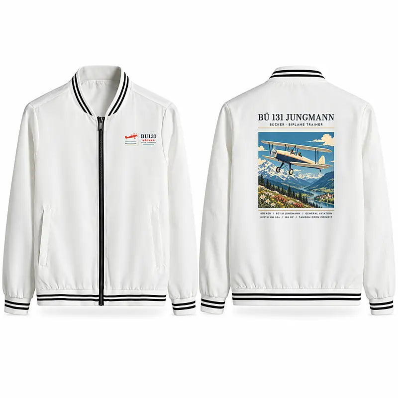 Bücker Bü 131 Jungmann Stylish Jackets - Baseball Collar - Poster - White