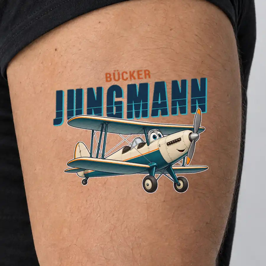 Bücker Bü 131 Jungmann - Tattoo - Cartoon - Man
