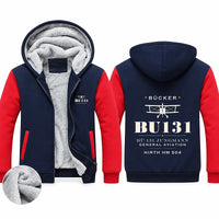 Thumbnail for Bücker Bü 131 Jungmann Zipped Sweatshirts - Heritage - Navy & Red