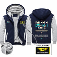 Thumbnail for Bücker Bü 131 Jungmann Zipped Sweatshirts - Original + Name - Navy & Gray