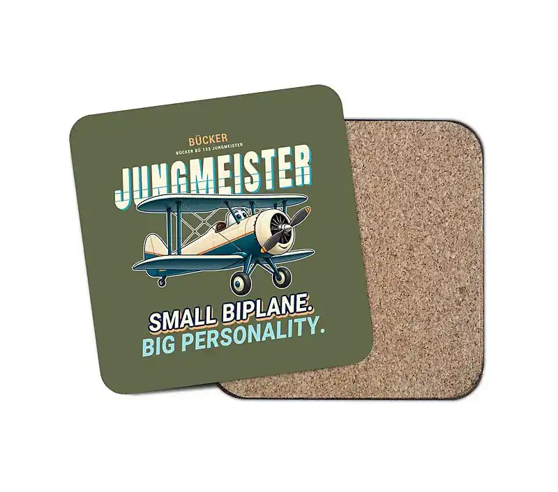 Bücker Bü 133 Jungmeister - Cartoon - Coaster - Green Army