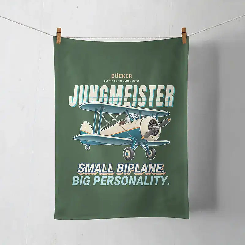 Bücker Bü 133 Jungmeister - Cartoon - Towel - Dark Green