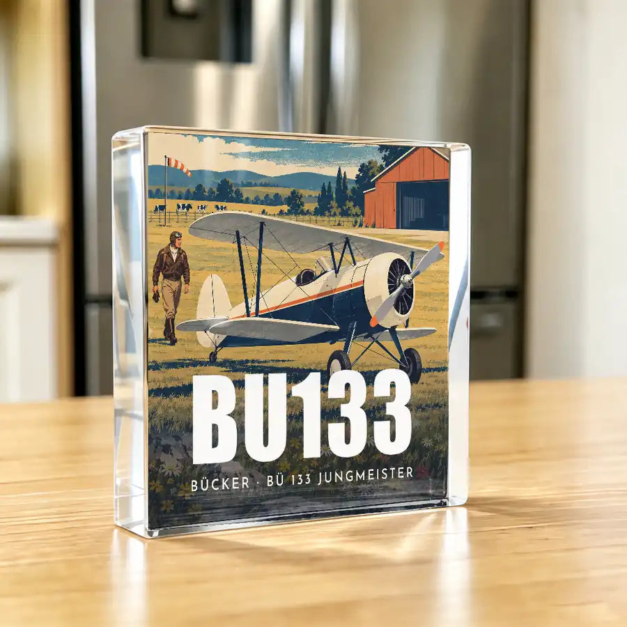 Bücker Bü 133 Jungmeister - Crystal Ornament - 3D - Kitchen