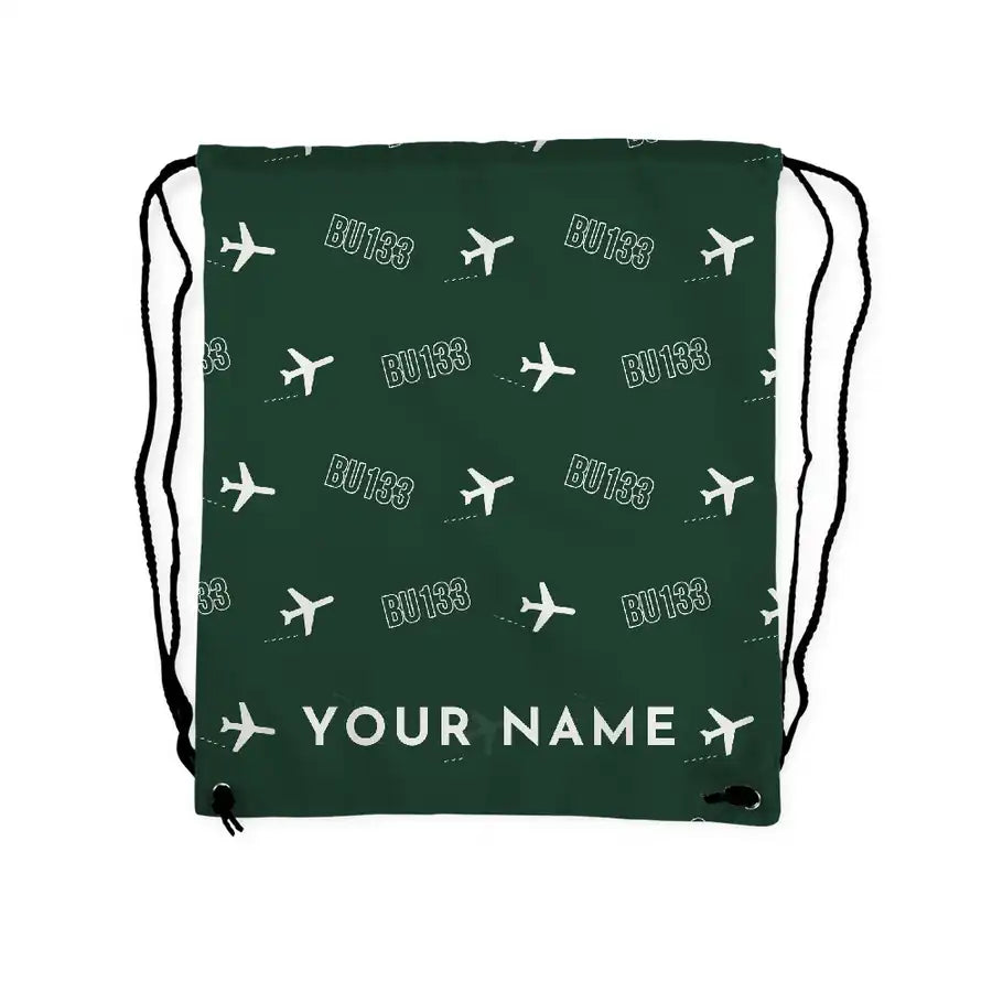 Bücker Bü 133 Jungmeister - Drawstring Bag - 3D Pattern + Name - Dark Green