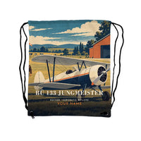 Thumbnail for Bücker Bü 133 Jungmeister - Drawstring Bag - 3D Scene + Name