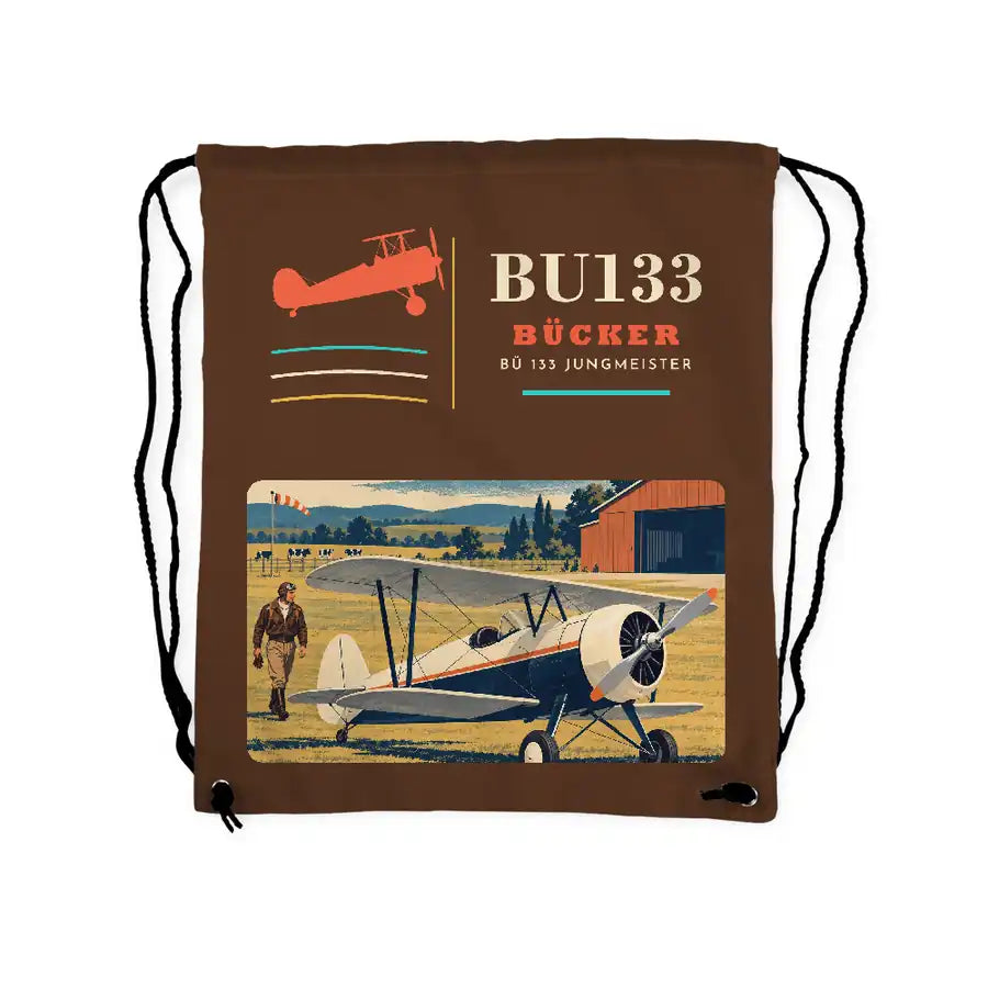 Bücker Bü 133 Jungmeister - Drawstring Bag - Classic - Brown