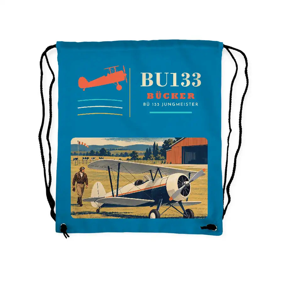 Bücker Bü 133 Jungmeister - Drawstring Bag - Classic - Light Blue