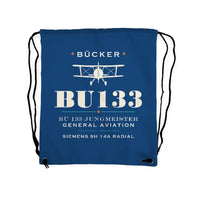 Thumbnail for Bücker Bü 133 Jungmeister - Drawstring Bag - Heritage - Blue