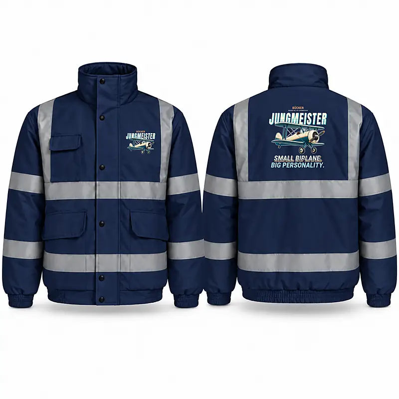 Bücker Bü 133 Jungmeister Reflective Winter Jackets - Cartoon - Navy Blue