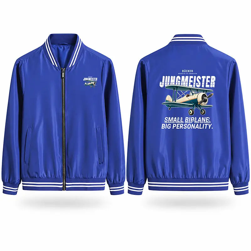 Bücker Bü 133 Jungmeister Stylish Jackets - Baseball Collar - Cartoon - Royal Blue