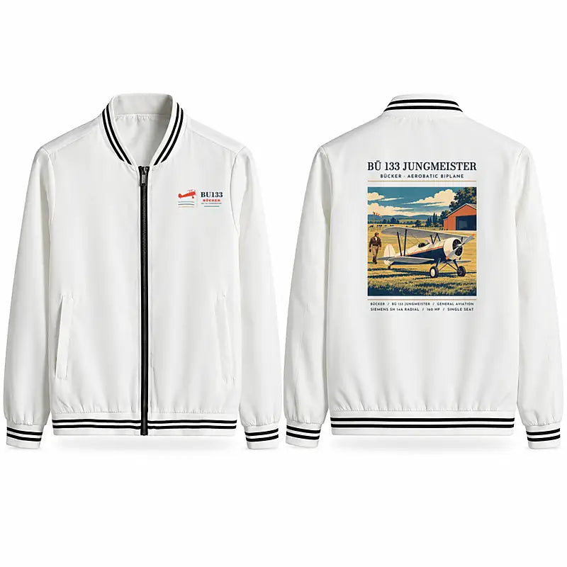 Bücker Bü 133 Jungmeister Stylish Jackets - Baseball Collar - Poster - White