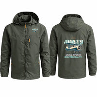 Thumbnail for Bücker Bü 133 Jungmeister Stylish Jackets - Hooded Windbreaker - Cartoon - Olive Green