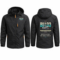 Thumbnail for Bücker Bü 133 Jungmeister Stylish Jackets - Hooded Windbreaker - Original - Black