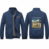 Thumbnail for Bücker Bü 133 Jungmeister Stylish Jackets - Stand Collar - Poster - Navy Blue