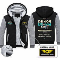 Thumbnail for Bücker Bü 133 Jungmeister Zipped Sweatshirts - Original + Name - Black & Gray