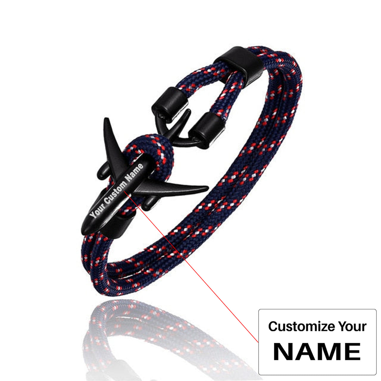 (Edition 2) Super Quality Stylish Airplane Shape Bracelets Black (Mixed Colours)