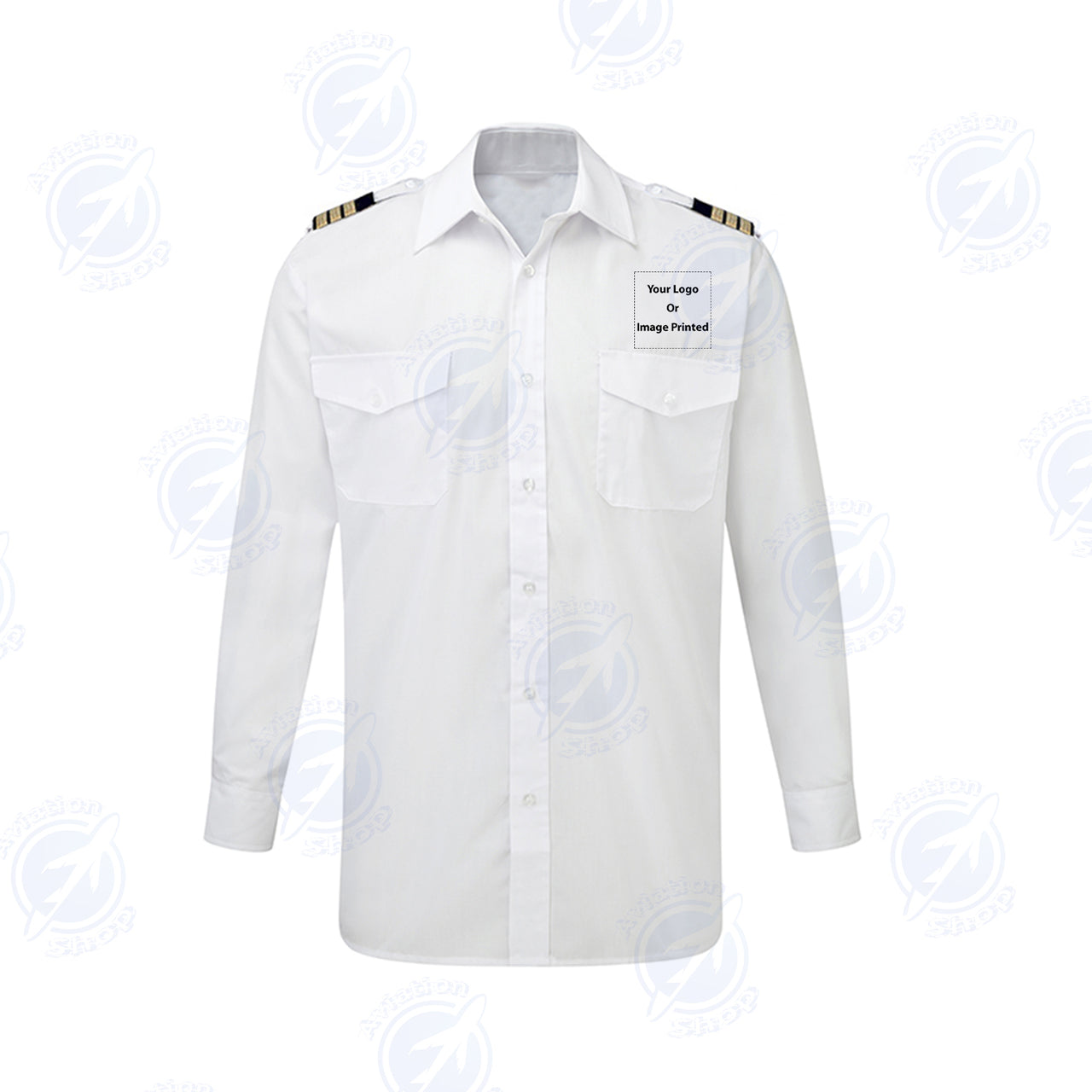Custom Design Image Logo Designed Long Sleeve Pilot Shirts