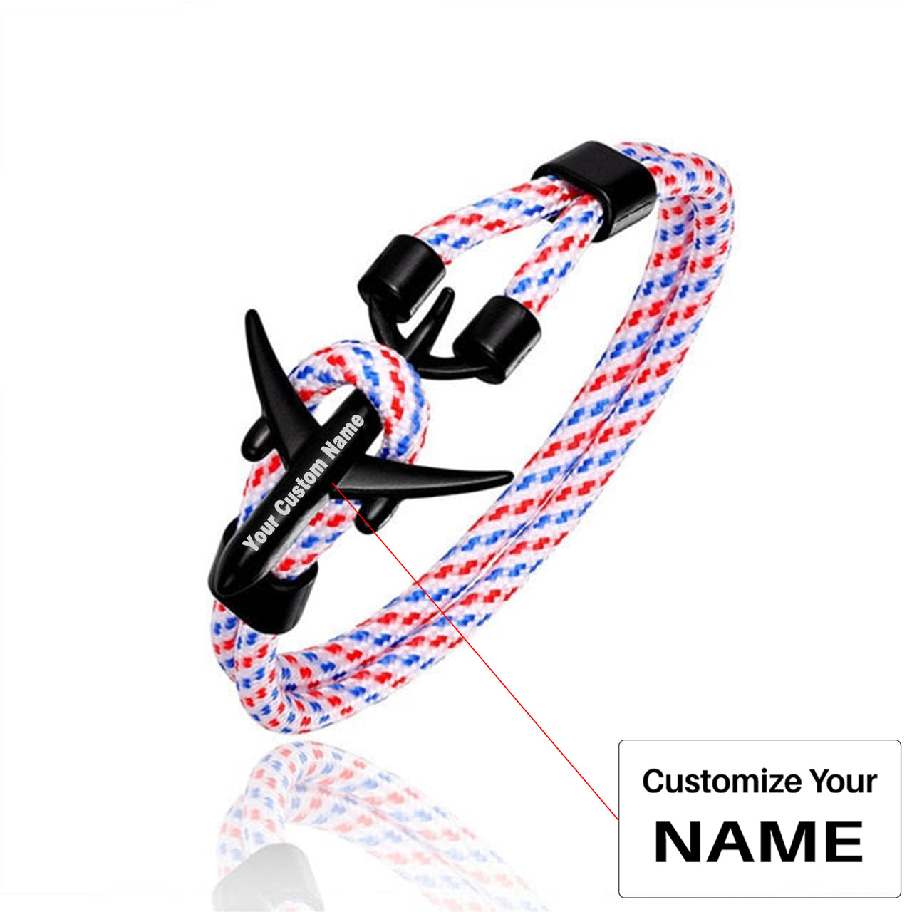 (Edition 2) Super Quality Stylish Airplane Shape Bracelets Black (Mixed Colours)