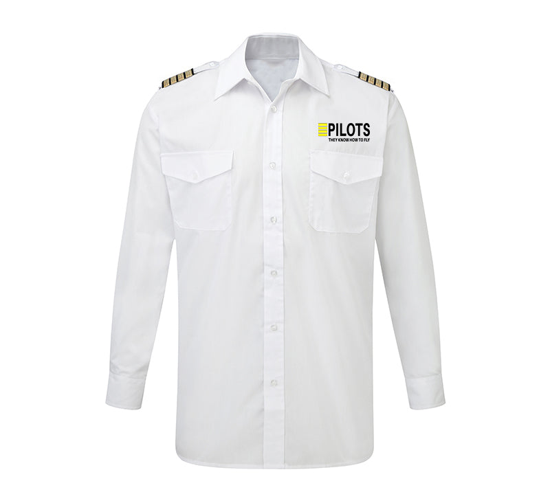 Pilots They Know How To Fly Designed Long Sleeve Pilot Shirts
