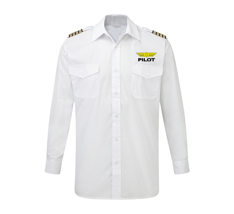 Pilot & Badge Designed Long Sleeve Pilot Shirts