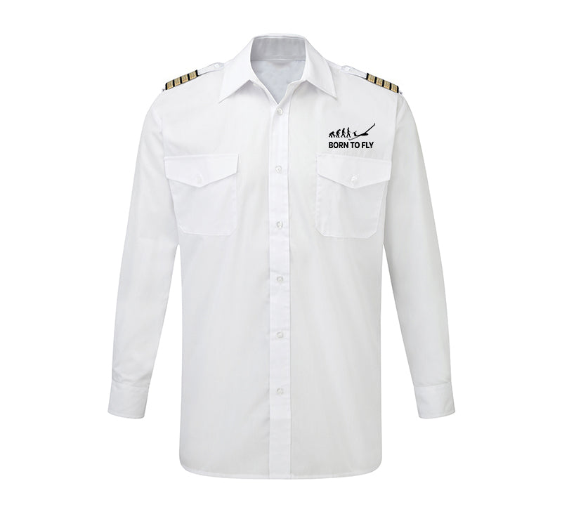 Born To Fly Glider Designed Long Sleeve Pilot Shirts