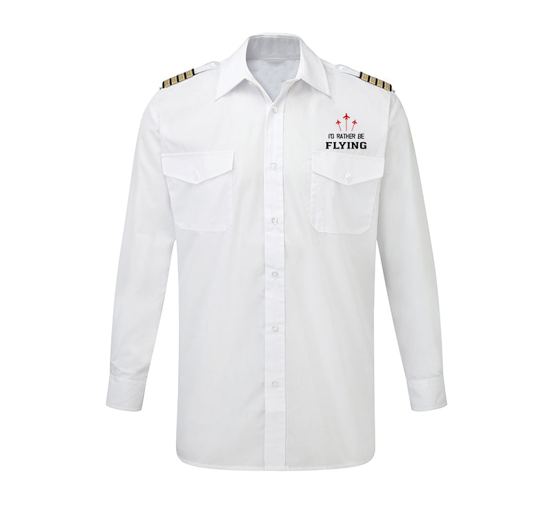 I'D Rather Be Flying Designed Long Sleeve Pilot Shirts