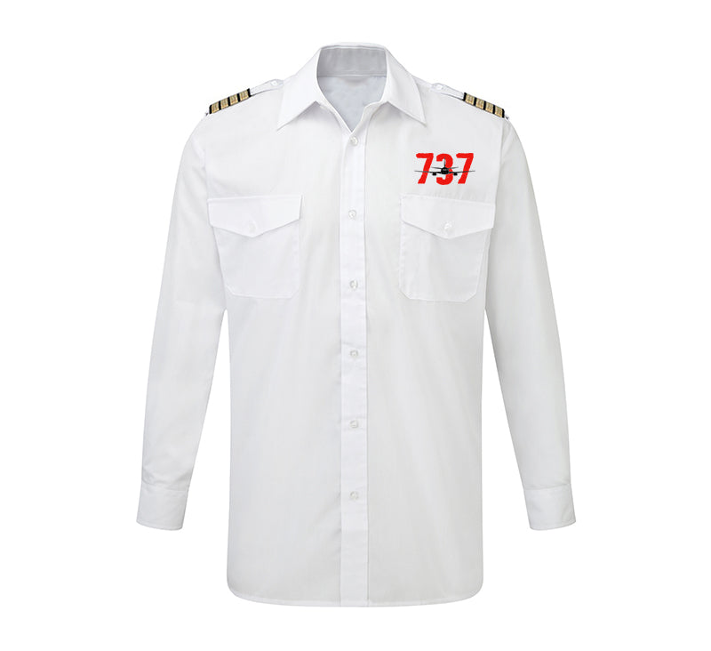 Boeing 737 Designed Designed Long Sleeve Pilot Shirts