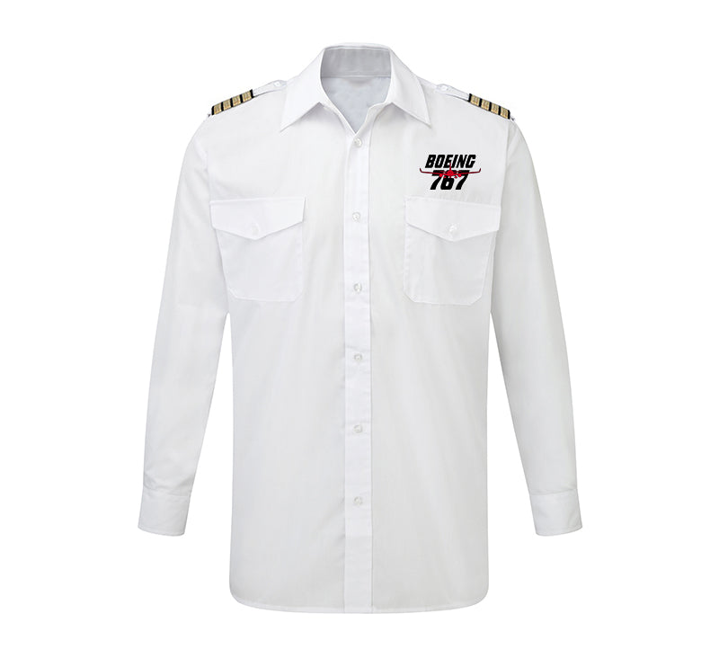 Amazing Boeing 767 Designed Long Sleeve Pilot Shirts