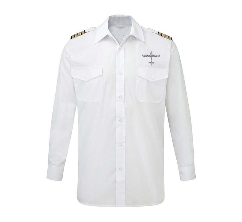 Propeller Shape Aviation Alphabet Designed Long Sleeve Pilot Shirts