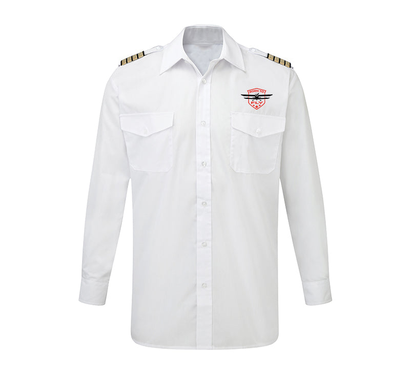 Super Born To Fly Designed Long Sleeve Pilot Shirts