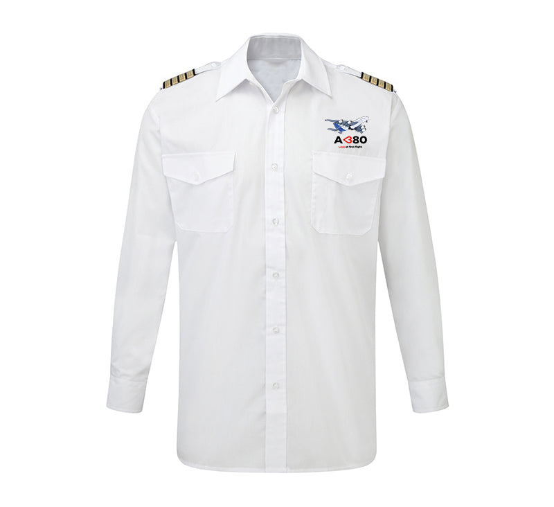 Airbus A380 Love at first flight Designed Long Sleeve Pilot Shirts