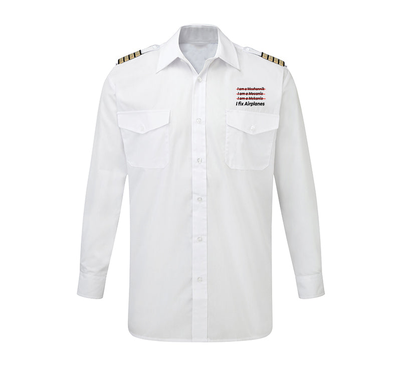 I Fix Airplanes Designed Long Sleeve Pilot Shirts