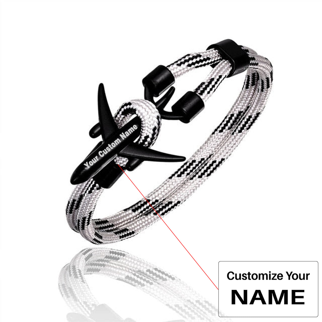 (Edition 2) Super Quality Stylish Airplane Shape Bracelets Black (Mixed Colours)