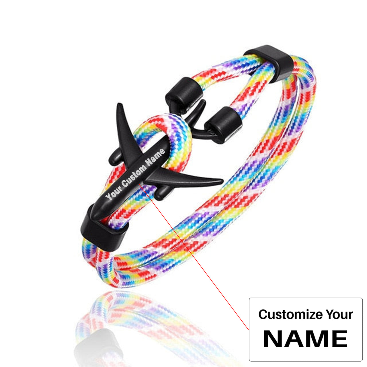 (Edition 2) Super Quality Stylish Airplane Shape Bracelets Black (Mixed Colours)