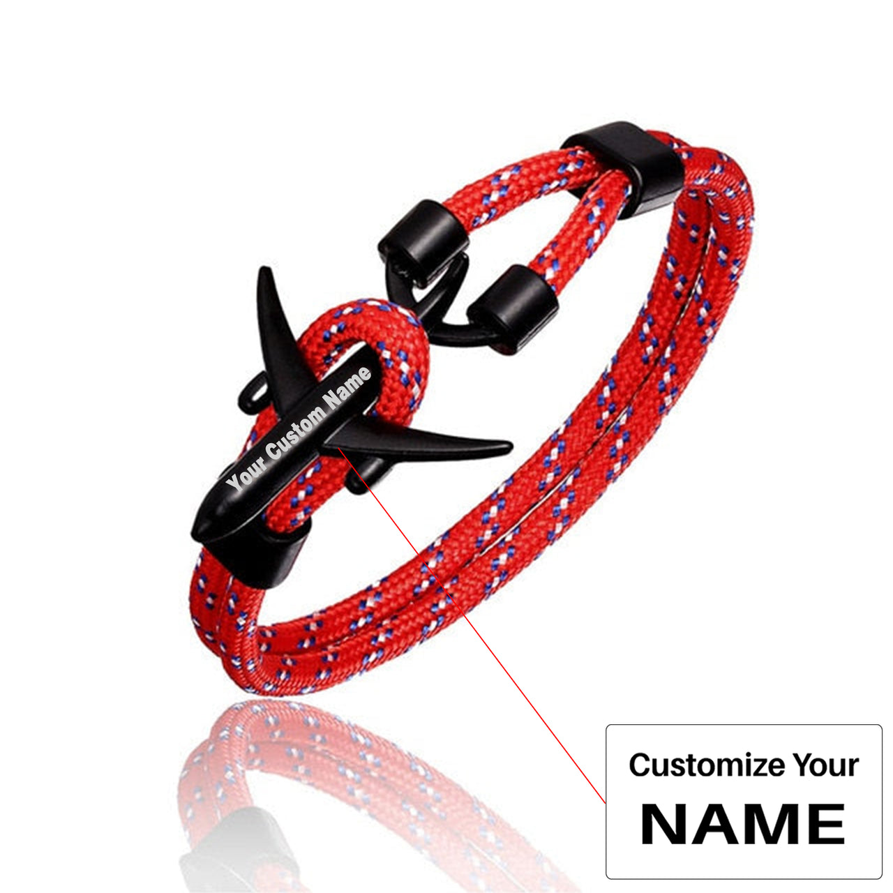 (Edition 2) Super Quality Stylish Airplane Shape Bracelets Black (Mixed Colours)