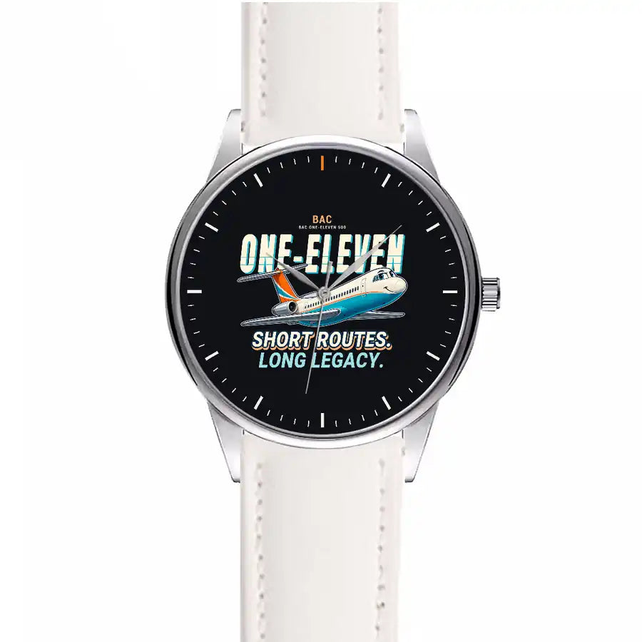 BAC One-Eleven 500 - Cartoon - Leather Strap - White Leather Strap