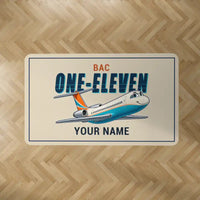 Thumbnail for BAC One-Eleven 500 - Cartoon + Name - Rectangle Carpet - Beige