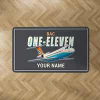 Thumbnail for BAC One-Eleven 500 - Cartoon + Name - Rectangle Carpet - Dark Gray