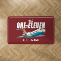 Thumbnail for BAC One-Eleven 500 - Cartoon + Name - Rectangle Carpet - Dark Red