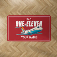 Thumbnail for BAC One-Eleven 500 - Cartoon + Name - Rectangle Carpet - Red