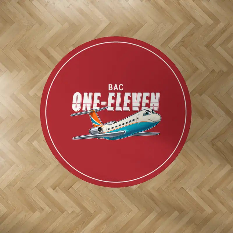 BAC One-Eleven 500 - Cartoon - Round Carpet - Red